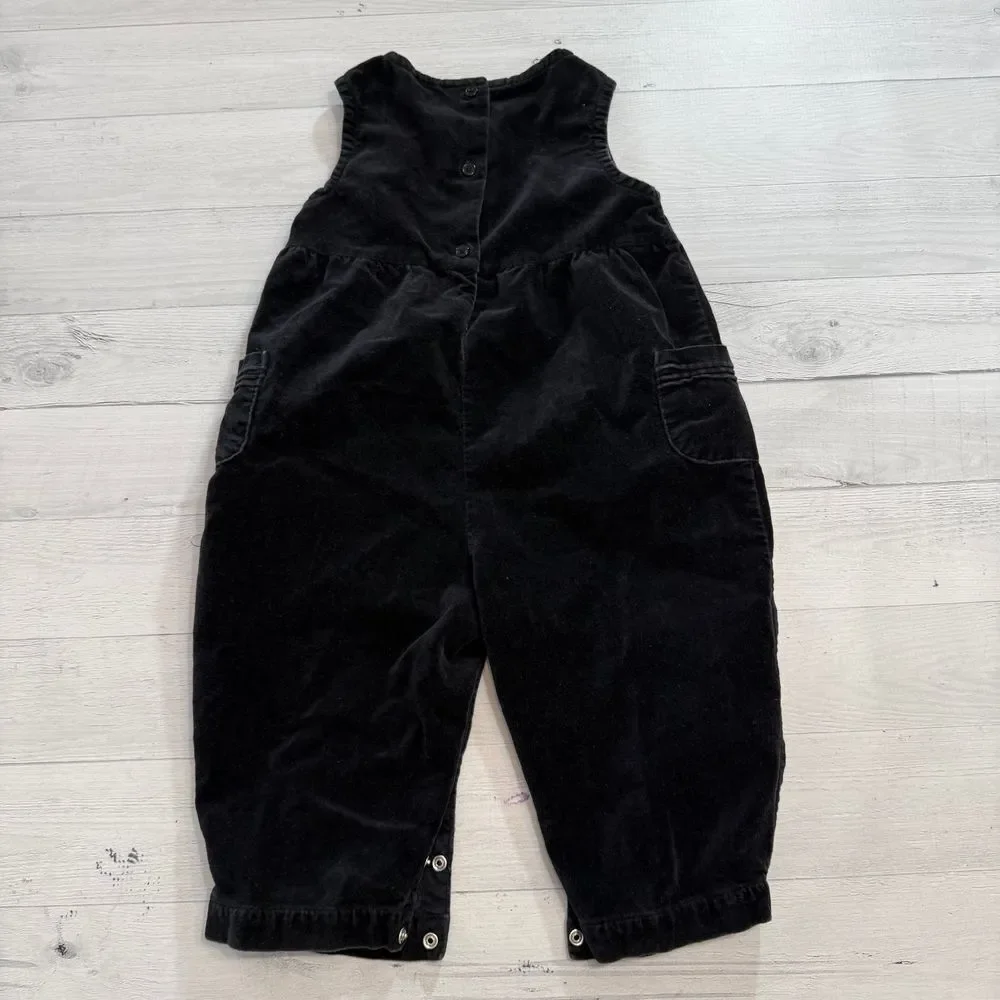 Gymboree black velvet girls overalls 2000‎ size 12-18 months